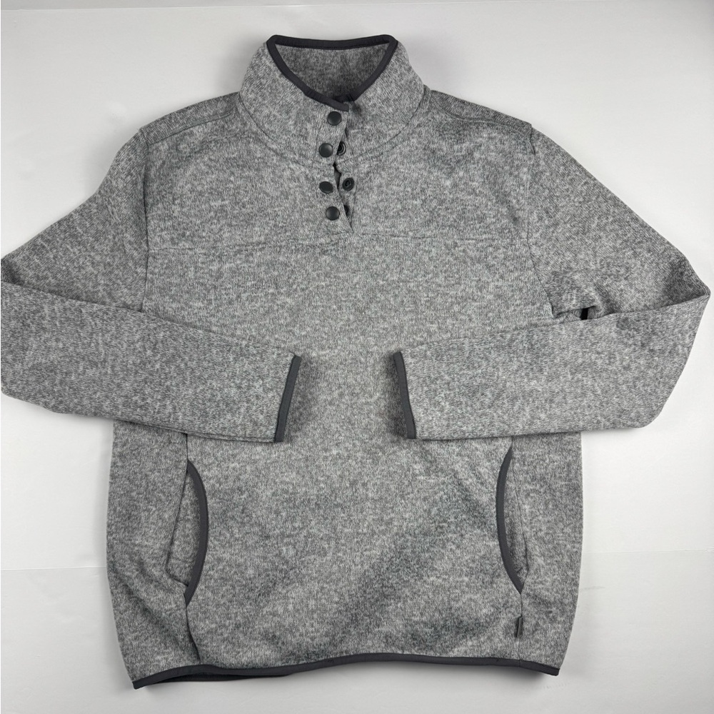 Eddie Bauer women’s Radiator fleece snap mock pullover Heather Gray size medium